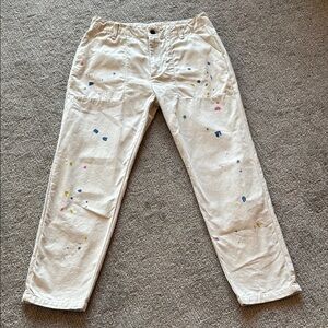 Denham Jeans Cream with paint splatter